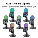 Load image into Gallery viewer, Gaming Microphone USB Microphone for PC Condenser Podcast Mic for Studio Recording with Headphone Jack, Led, Noise Cancellation