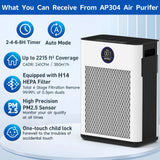 Load image into Gallery viewer, Air Purifiers for Home up to 2215 Sq.ft, Air Purifier for Allergies and Asthma, Pollen, Wildfire/Smoke, Pet Dander &amp; Odor, Dust, White